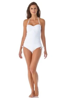 Women's Live In Color Twist Front Bandeaukini Swim Top(Anne Cole Twist Front Bandeaukini Swim Top 1) -ANNE COLE Shop 21MT25001 21MB30001 WHT 2745 ccexpress