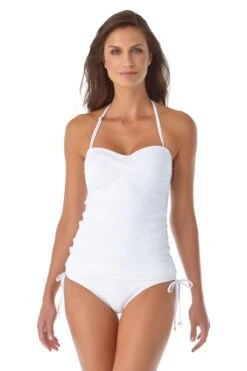 Women's Live In Color Twist Front Bandeaukini Swim Top(Anne Cole Twist Front Bandeaukini Swim Top 1) -ANNE COLE Shop 21MT25001 21MB30001 WHT 2745 ccexpresscopy
