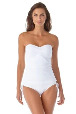 Women's Live In Color Twist Front Bandeaukini Swim Top(Anne Cole Twist Front Bandeaukini Swim Top 1) -ANNE COLE Shop 21MT25001 21MB30001 WHT 2749 ccexpress ccexpress