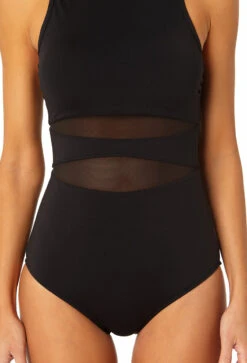 Anne Cole - Women's Mesh High Neck One Piece Swimsuit(Anne Cole Womens Mesh High Neck One Piece Swimsuit) -ANNE COLE Shop 23MO03601 BLK 1033