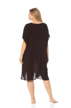 Women's Plus Size Live In Color Easy Tunic Swimsuit Cover Up(Womens Plus Size Live In Color Easy Tunic Swimsuit Cover Up) -ANNE COLE Shop 23PC54101 BLK 214