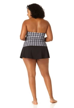 Anne Cole Plus - Women's Twist Front Bandeaukini Swim Top(Anne Cole Plus Womens Twist Front Bandeaukini Swim Top) -ANNE COLE Shop 23PT25083 BKWH MYMB41401 BLK 2198