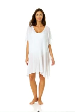Women's Live In Color Easy Tunic Swimsuit Cover Up(Womens Live In Color Easy Tunic Swimsuit Cover Up) 8 Women's Live In Color Easy Tunic Swimsuit Cover Up(Womens Live In Color Easy Tunic Swimsuit Cover Up) -ANNE COLE Shop 24MC54101 WHT 1136