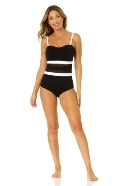 Women's Mesh Around Mesh Strapless One Piece(Womens Mesh Around Mesh Strapless One Piece) 19 Women's Mesh Around Mesh Strapless One Piece(Womens Mesh Around Mesh Strapless One Piece) -ANNE COLE Shop 24MO05001 BLK 1356