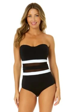 Women's Mesh Around Mesh Strapless One Piece(Womens Mesh Around Mesh Strapless One Piece)