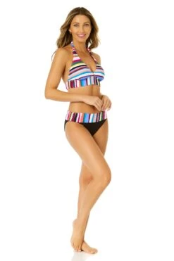 Women's Easy Breezy Stripe Halter Bikini Top(Womens Easy Breezy Stripe Halter Bikini Top) 13 Women's Easy Breezy Stripe Halter Bikini Top(Womens Easy Breezy Stripe Halter Bikini Top) -ANNE COLE Shop 24MT12264 MULT 24MB30264 MULT 733