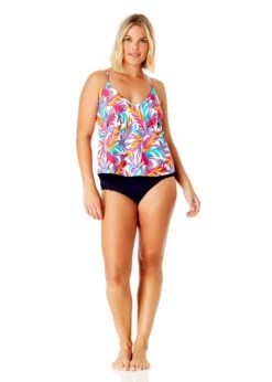 Women's Dance Floor Palm Easy Triangle Tankini Swim Top(Womens Dance Floor Palm Easy Triangle Tankini Swim Top) 8 Women's Dance Floor Palm Easy Triangle Tankini Swim Top(Womens Dance Floor Palm Easy Triangle Tankini Swim Top) -ANNE COLE Shop 24MT22441 WHPR MYMB36001 NAVY L10 084