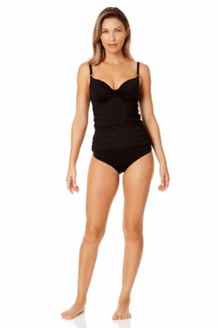 Women's Live In Color Surplice Underwire Tankini Swim Top(Womens Live In Color Surplice Underwire Tankini Swim Top) -ANNE COLE Shop 24MT23301 BLK MYMB36001 BLK 325 1