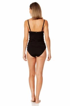 Women's Live In Color Surplice Underwire Tankini Swim Top(Womens Live In Color Surplice Underwire Tankini Swim Top) -ANNE COLE Shop 24MT23301 BLK MYMB36001 BLK 325 5
