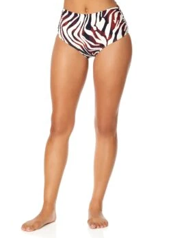 Women's Tiger Dance Fold Over High Waist Shirred Bikini Swim Bottom(Womens Tiger Dance Fold Over High Waist Shirred Bikini Swim Bottom) 8 Women's Tiger Dance Fold Over High Waist Shirred Bikini Swim Bottom(Womens Tiger Dance Fold Over High Waist Shirred Bikini Swim Bottom) -ANNE COLE Shop 25MB36093 MULT0223
