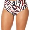 Women's Tiger Dance Fold Over High Waist Shirred Bikini Swim Bottom(Womens Tiger Dance Fold Over High Waist Shirred Bikini Swim Bottom) -ANNE COLE Shop 25MB36093 MULT0223 FRONT