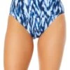 Women's Tie Dye Ikat Soft Band High Waist Swim Bottom(Womens Tie Dye Ikat Soft Band High Waist Swim Bottom) -ANNE COLE Shop 25MB37468 BLWH 1149 FRONT