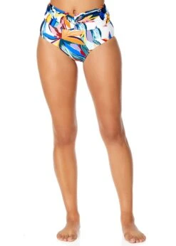 Women's Riviera Floral Shirred Waistband Bikini Swim Bottom(Womens Riviera Floral Shirred Waistband Bikini Swim Bottom) -ANNE COLE Shop 25MB38815 MULT0341
