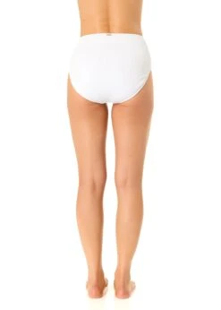 Women's Live In Color Textured High Waist Swim Bottom(Womens Live In Color Textured High Waist Swim Bottom 2) -ANNE COLE Shop 25MB39101 WHITE 579