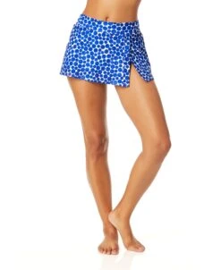Women's Denim Dot Banded Side Skirted Swim Bottom(Womens Denim Dot Banded Side Skirted Swim Bottom) -ANNE COLE Shop 25MB41312 DEPR 247