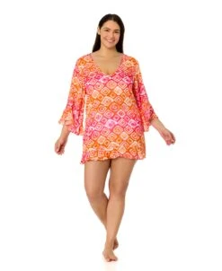 Women's Plus Tie Dye Foulard Flounce V Neck Tunic Swimsuit Cover Up(Womens Plus Tie Dye Foulard Flounce V Neck Tunic Swimsuit Cover Up) 8 Women's Plus Tie Dye Foulard Flounce V Neck Tunic Swimsuit Cover Up(Womens Plus Tie Dye Foulard Flounce V Neck Tunic Swimsuit Cover Up) -ANNE COLE Shop 25MC51010 MULTI 0092 3a9ae3a8 fd53 4e14 a3c2 1e4cf5b1fdab