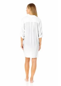 Women's Live In Color Button Down Shirt Swimsuit Cover Up(Womens Live In Color Button Down Shirt Swimsuit Cover Up 2) -ANNE COLE Shop 25MC53001 WHT White 171