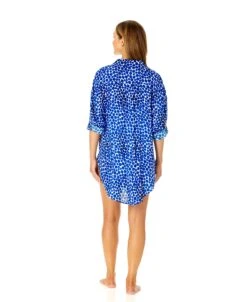 Women's Denim Dot Button Down Shirt Swimsuit Cover Up(Womens Denim Dot Button Down Shirt Swimsuit Cover Up) 16 Women's Denim Dot Button Down Shirt Swimsuit Cover Up(Womens Denim Dot Button Down Shirt Swimsuit Cover Up) -ANNE COLE Shop 25MC53012 DEPR 1154