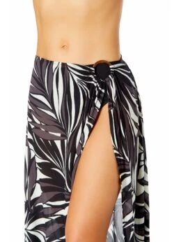 Women's Palm Chic Ring Sarong Skirt Swimsuit Cover Up(Womens Palm Chic Ring Sarong Skirt Swimsuit Cover Up) -ANNE COLE Shop 25MC53345 BKWH MYMT11001 BLK 152