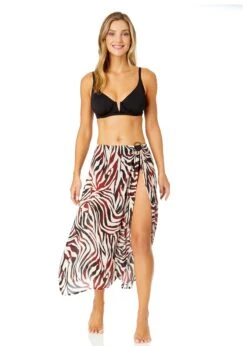 Women's Tiger Dance Ring Sarong Skirt Swimsuit Cover Up(Womens Tiger Dance Ring Sarong Skirt Swimsuit Cover Up) -ANNE COLE Shop 25MC53393 MULT MYMT11001 BLK 180