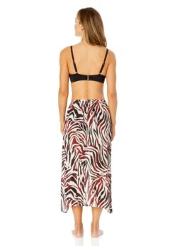 Women's Tiger Dance Ring Sarong Skirt Swimsuit Cover Up(Womens Tiger Dance Ring Sarong Skirt Swimsuit Cover Up) -ANNE COLE Shop 25MC53393 MULT MYMT11001 BLK 198