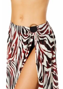 Women's Tiger Dance Ring Sarong Skirt Swimsuit Cover Up(Womens Tiger Dance Ring Sarong Skirt Swimsuit Cover Up) -ANNE COLE Shop 25MC53393 MULT MYMT11001 BLK 219