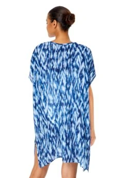 Women's Tie Dye Ikat Easy Tunic Swimsuit Cover Up(Womens Tie Dye Ikat Easy Tunic Swimsuit Cover Up) 10 Women's Tie Dye Ikat Easy Tunic Swimsuit Cover Up(Womens Tie Dye Ikat Easy Tunic Swimsuit Cover Up) -ANNE COLE Shop 25MC54168 BLPR 166 BACK