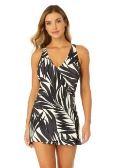 Women's Palm Chic Surplice Twist Skirted Swimdress(Womens Palm Chic Surplice Twist Skirted Swimdress)