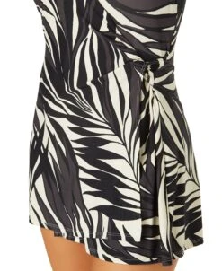 Women's Palm Chic Surplice Twist Skirted Swimdress(Womens Palm Chic Surplice Twist Skirted Swimdress) -ANNE COLE Shop 25MD61845 BKWH 1179