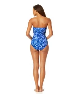Women's Denim Dot Twist Front Shirred One Piece Swimsuit(Womens Denim Dot Twist Front Shirred One Piece Swimsuit) -ANNE COLE Shop 25MO00512 DEPR 465 38d006bd 6aa7 4912 b92a 350857b47320