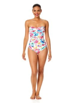 Women's Watercolor Paisley Twist Front Shirred One Piece Swimsuit(Womens Watercolor Paisley Twist Front Shirred One Piece Swimsuit) -ANNE COLE Shop 25MO00570 MULT 1649