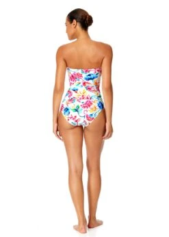 Women's Watercolor Paisley Twist Front Shirred One Piece Swimsuit(Womens Watercolor Paisley Twist Front Shirred One Piece Swimsuit) -ANNE COLE Shop 25MO00570 MULT 1655