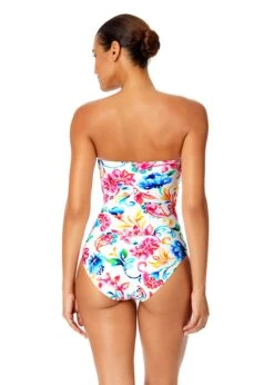 Women's Watercolor Paisley Twist Front Shirred One Piece Swimsuit(Womens Watercolor Paisley Twist Front Shirred One Piece Swimsuit) -ANNE COLE Shop 25MO00570 MULT 1655 BACK