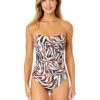 Women's Tiger Dance Twist Front Shirred One Piece Swimsuit(Womens Tiger Dance Twist Front Shirred One Piece Swimsuit) 1 Women's Tiger Dance Twist Front Shirred One Piece Swimsuit(Womens Tiger Dance Twist Front Shirred One Piece Swimsuit) -ANNE COLE Shop 25MO00593 MULT 1727 FRONT