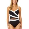 Women's Mesh Around Mesh Insert One Piece Swimsuit(Womens Mesh Around Mesh Insert One Piece Swimsuit 1) 1 Women's Mesh Around Mesh Insert One Piece Swimsuit(Womens Mesh Around Mesh Insert One Piece Swimsuit 1) -ANNE COLE Shop 25MO02001 BLK 999 FRONT