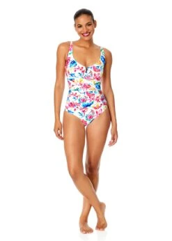 Women's Watercolor Paisley V-Wire One Piece Swimsuit(Womens Watercolor Paisley V Wire One Piece Swimsuit) -ANNE COLE Shop 25MO07070 MULT 1544