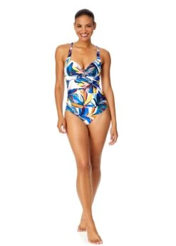 Women's Riviera Floral Underwire Surplice One Piece Swimsuit(Womens Riviera Floral Underwire Surplice One Piece Swimsuit) 8 Women's Riviera Floral Underwire Surplice One Piece Swimsuit(Womens Riviera Floral Underwire Surplice One Piece Swimsuit) -ANNE COLE Shop 25MO07215 MULT 481