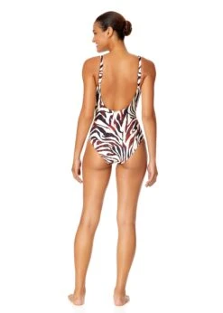 Women's Tiger Dance Plunge Twist One Piece Swimsuit(Womens Tiger Dance Plunge Twist One Piece Swimsuit) 11 Women's Tiger Dance Plunge Twist One Piece Swimsuit(Womens Tiger Dance Plunge Twist One Piece Swimsuit) -ANNE COLE Shop 25MO08193 MULT 285