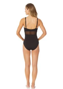 Women's Mesh Around U Ring Mesh Insert One Piece Swimsuit(Womens Mesh Around U Ring Mesh Insert One Piece Swimsuit 1) -ANNE COLE Shop 25MO08601 BLK 942 f7e91b01 c431 4755 8f6d bffca50f01c6