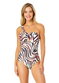 Women's Tiger Dance Asymmetrical One Piece Swimsuit(Womens Tiger Dance Asymmetrical One Piece Swimsuit)
