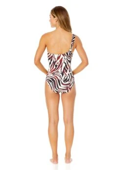 Women's Tiger Dance Asymmetrical One Piece Swimsuit(Womens Tiger Dance Asymmetrical One Piece Swimsuit) -ANNE COLE Shop 25MO09393 MULT 1690