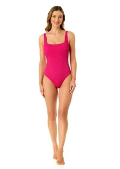 Women's Live In Color Textured Classic Square Neck One Piece Swimsuit(Womens Live In Color Textured Classic Square Neck One Piece Swimsuit 2) 10 Women's Live In Color Textured Classic Square Neck One Piece Swimsuit(Womens Live In Color Textured Classic Square Neck One Piece Swimsuit 2) -ANNE COLE Shop 25MO10001 FANPK 016