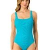 Women's Live In Color Textured Classic Square Neck One Piece Swimsuit(Womens Live In Color Textured Classic Square Neck One Piece Swimsuit 3) 2 Women's Live In Color Textured Classic Square Neck One Piece Swimsuit(Womens Live In Color Textured Classic Square Neck One Piece Swimsuit 3) -ANNE COLE Shop 25MO10001 FWTRQ 637 FRONT