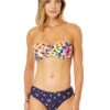 Women's Gradient Floral Twist Bandeau Bikini Swim Top(Womens Gradient Floral Twist Bandeau Bikini Swim Top) -ANNE COLE Shop 25MT10113 MULT 25MB30024 MULT 1416 FRONT