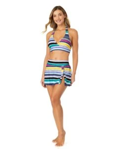 Women's Barcode Stripe Halter Bikini Top(Womens Barcode Stripe Halter Bikini Top) 15 Women's Barcode Stripe Halter Bikini Top(Womens Barcode Stripe Halter Bikini Top) -ANNE COLE Shop 25MT122101 MULT 25MB413101 MULT 646