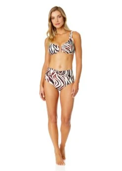 Women's Tiger Dance Ring Front Bikini Swim Top(Womens Tiger Dance Ring Front Bikini Swim Top) -ANNE COLE Shop 25MT14493 MULT 25MB39093 MULT 054