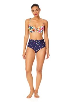 Women's Gradient Floral Shirred Underwire Bikini Swim Top(Womens Gradient Floral Shirred Underwire Bikini Swim Top) -ANNE COLE Shop 25MT14513 MULT 25MB36024 MULT 1965