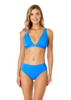 Women's Live In Color Ring Plunge Triangle Bikini Swim Top(Womens Live In Color Ring Plunge Triangle Bikini Swim Top 1)