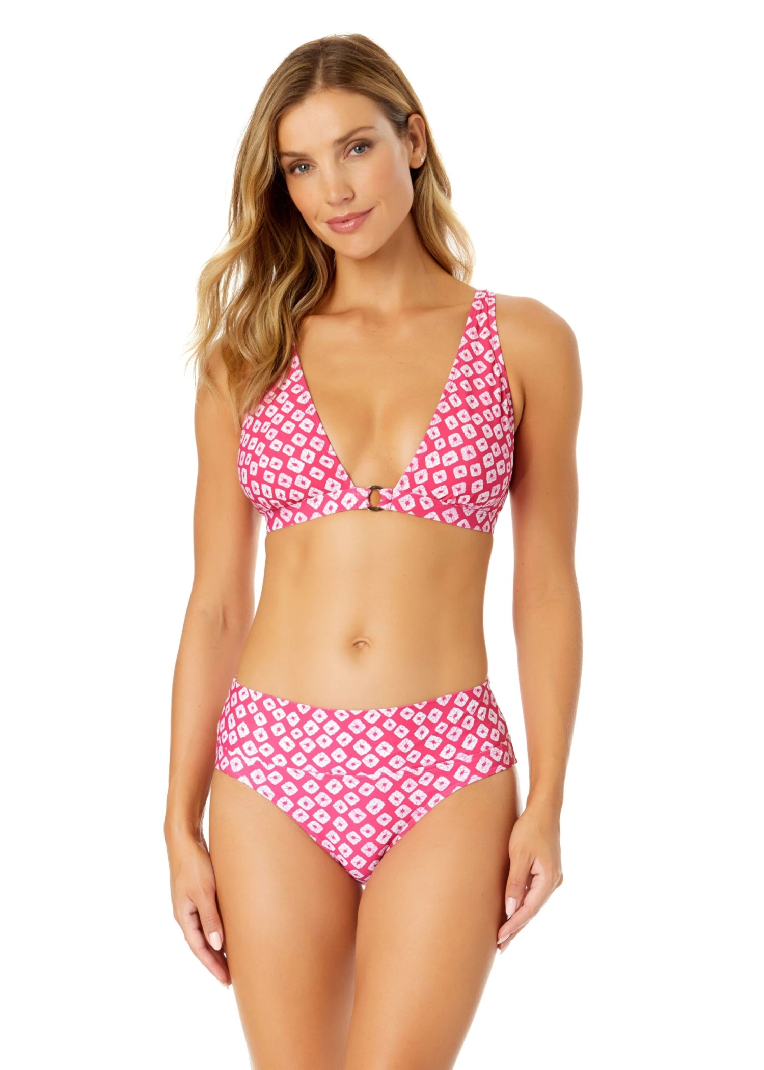 Women's Shibori Geo Ring Plunge Triangle Bikini Swim Top(Womens Shibori Geo Ring Plunge Triangle Bikini Swim Top 1) 3 Women's Shibori Geo Ring Plunge Triangle Bikini Swim Top(Womens Shibori Geo Ring Plunge Triangle Bikini Swim Top 1)