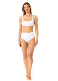 Women's Live In Color Textured Classic Square Neck Bralette Bikini Swim Top(Womens Live In Color Textured Classic Square Neck Bralette Bikini Swim Top 2) -ANNE COLE Shop 25MT15101 WHITE 25MB39101 WHITE 555